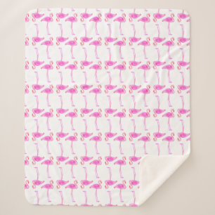 Rosa Flamingo-Muster Sherpadecke