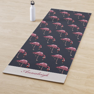 Rosa Flamingo-Muster-Weintrinker-Novität Yogamatte