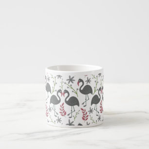 Rosa Flamingo nahtlose Muster Blume, Blätter Espressotasse
