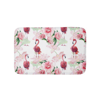 Rosa Flamingo: Nahtloses Muster Elegance Badematte