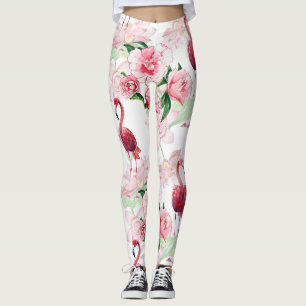 Rosa Flamingo: Nahtloses Muster Elegance Leggings