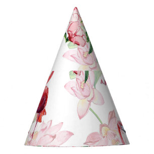 Rosa Flamingo: Nahtloses Muster Elegance Partyhütchen