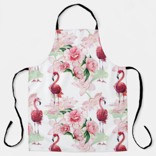 Rosa Flamingo: Nahtloses Muster Elegance Schürze