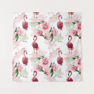 Rosa Flamingo: Nahtloses Muster Elegance Wandteppich