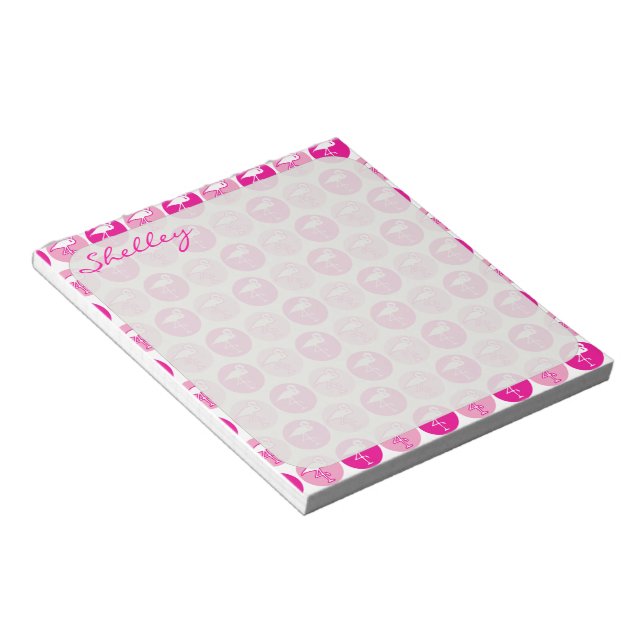 Rosa Flamingo Notizblock (angewinkelt)