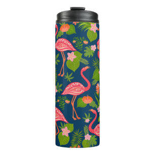 Rosa Flamingo-Ornament auf einem türkisfarbenen St Thermosbecher