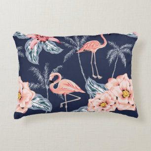 Rosa Flamingo, Palmen, Rose, orchide Blume, le Dekokissen