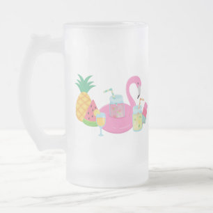 Rosa Flamingo-Party-Frosted-Becher Mattglas Bierglas