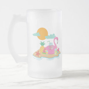 Rosa Flamingo Party Mattierte Tasse