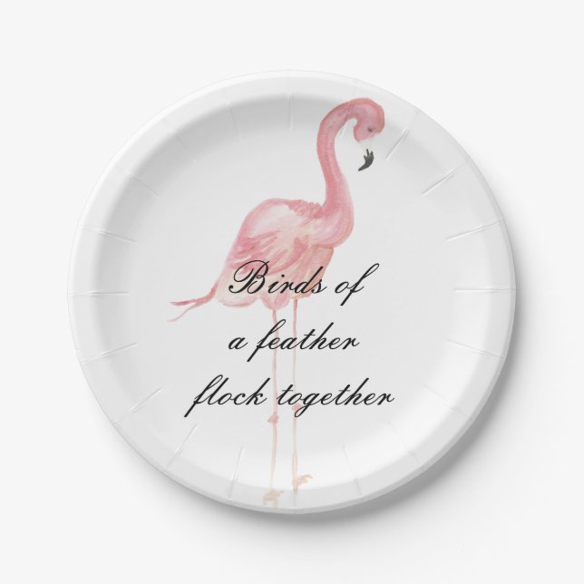 Rosa Flamingo-Party-Papier-Teller Pappteller (Vorderseite)