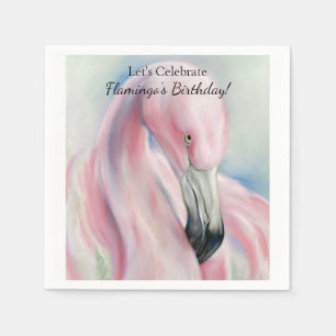 Rosa Flamingo-Pastell-Kunst Serviette