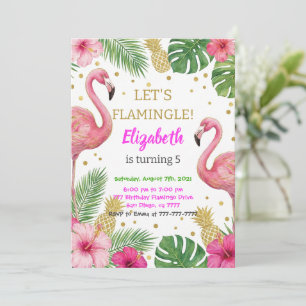 Rosa Flamingo Pool Geburtstagsfeier Einladung