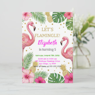 Rosa Flamingo Pool Geburtstagsfeier Einladung
