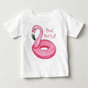 Rosa Flamingo-Pool-Party-Baby-T - Shirt