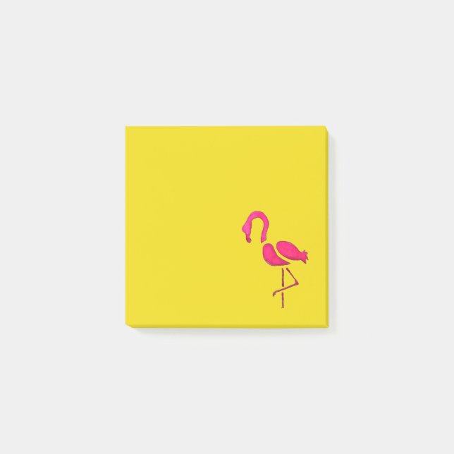 Rosa Flamingo Pop Kunst Post-it Klebezettel (Vorderseite)