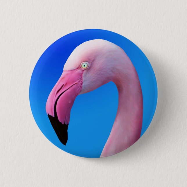 Rosa Flamingo-Porträt-Nahaufnahme-Knöpfe Button (Vorderseite)