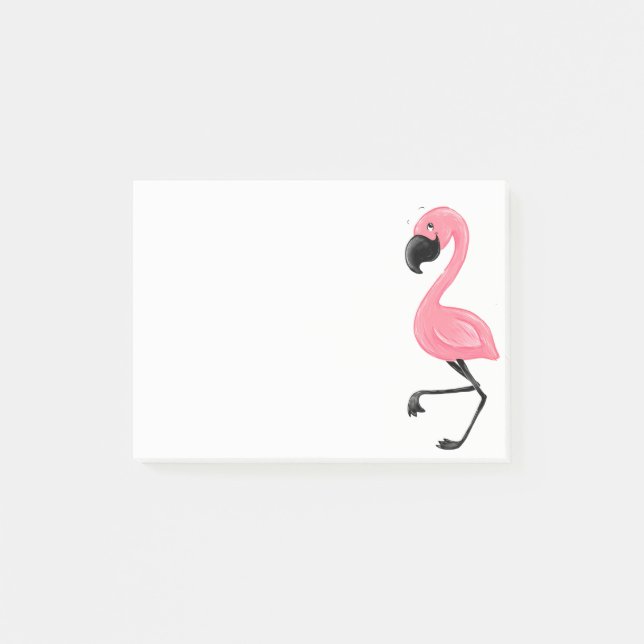 Rosa Flamingo-Post-it-Zettel-Auflage Post-it Klebezettel (Vorderseite)