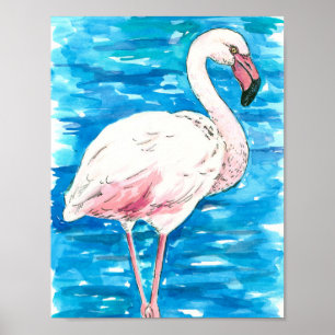 Rosa Flamingo Poster
