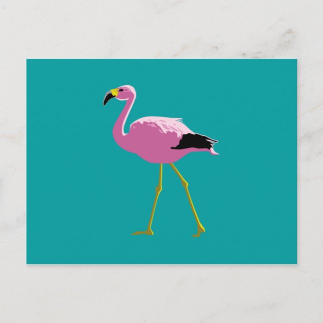 Rosa Flamingo Postkarte (Vorderseite)