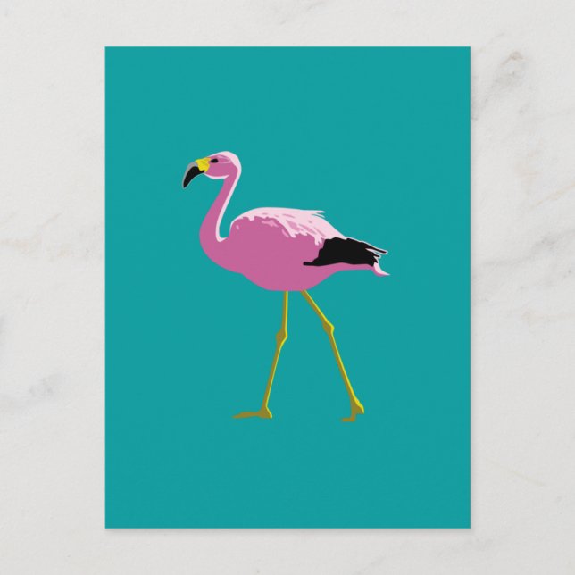 Rosa Flamingo Postkarte (Vorderseite)