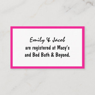 Rosa Flamingo-Register-Einsatz-Karten Begleitkarte