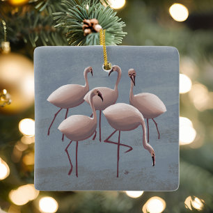 Rosa Flamingo-Schmuck Serengeti Wildlife-Safari Keramikornament