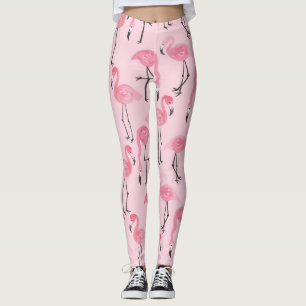 Rosa Flamingo Set, tropisches Sommermuster. Leggings