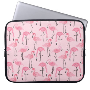Rosa Flamingo Set, tropisches Sommermuster Vin Laptopschutzhülle