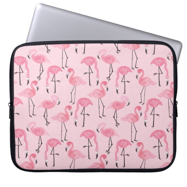 Rosa Flamingo Set, tropisches Sommermuster Vin Laptopschutzhülle (Vorderseite)