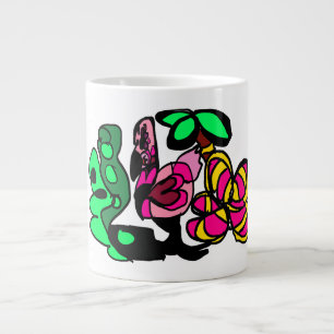 Rosa Flamingo-Show-Vibes Jumbo-Tasse