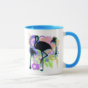 Rosa Flamingo-Silhouette Tasse