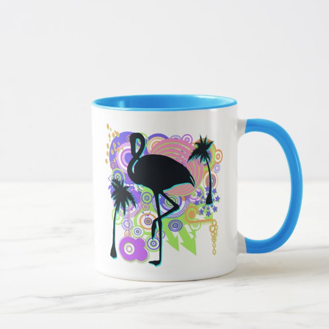 Rosa Flamingo-Silhouette Tasse (Rechts)