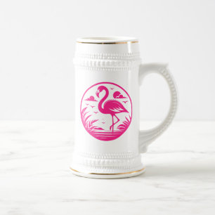 Rosa Flamingo Sommer Kreis Design-68730 Bierglas