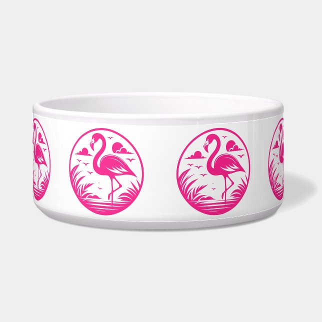 Rosa Flamingo Sommer Kreis Design-68730 Napf (Vorderseite)