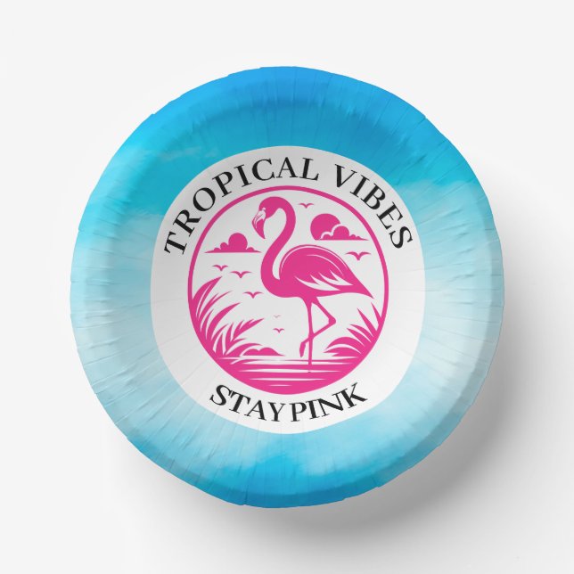 Rosa Flamingo Sommer Kreis Design-68730 Pappteller (Vorderseite)