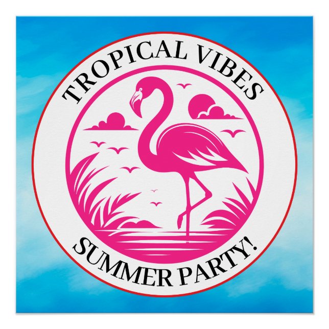 Rosa Flamingo Sommer Kreis Design-68730 Poster (Vorderseite)