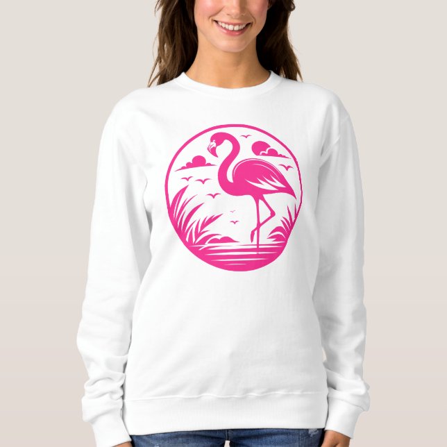 Rosa Flamingo Sommer Kreis Design-68730 Sweatshirt (Vorderseite)