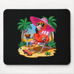 Rosa Flamingo Sommer Stimmung Strand Palme Sommer Mousepad