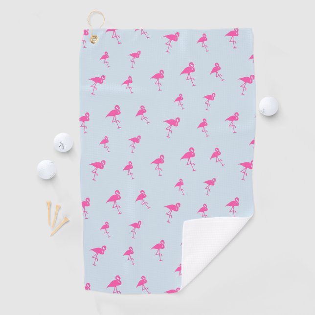 Rosa Flamingo-Sommer-Strand-Druck-Muster Golfhandtuch (Insitu)