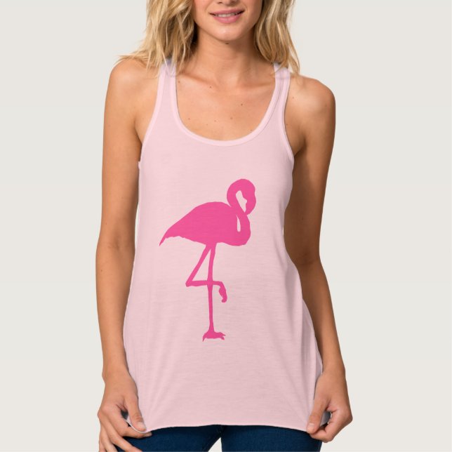 Rosa Flamingo-Sommer-Strand-Druck-Muster Tank Top (Vorderseite)