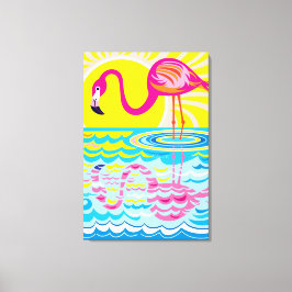 Rosa Flamingo Spiegelung Leinwanddruck