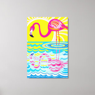Rosa Flamingo Spiegelung Leinwanddruck