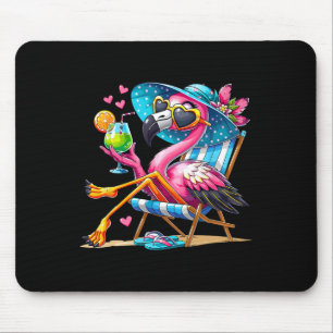 Rosa Flamingo Strand Sommer Stimmung Palme Tropica Mousepad