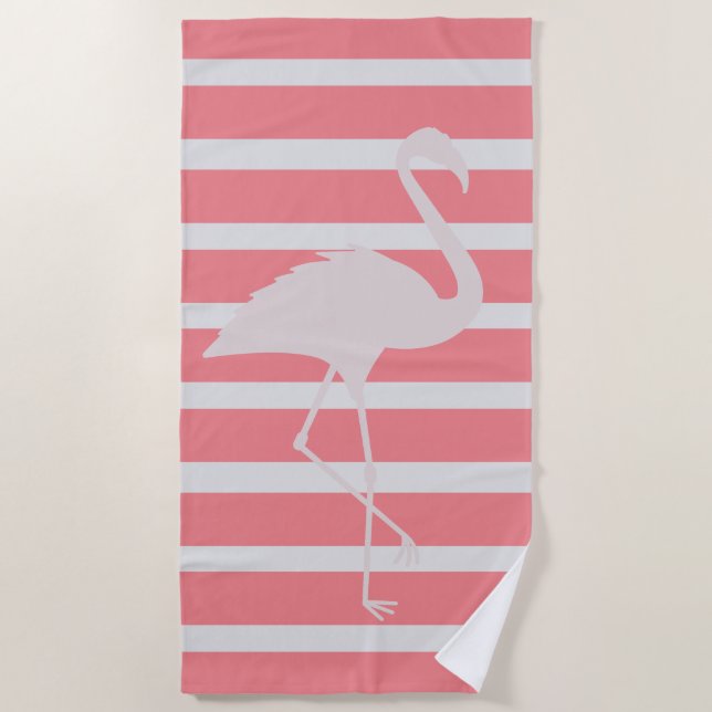 Rosa Flamingo Strandtuch (Vorderseite)