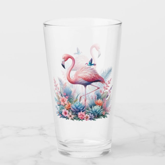 Rosa Flamingo Sublimierung-95160 Glas (Vorderseite)