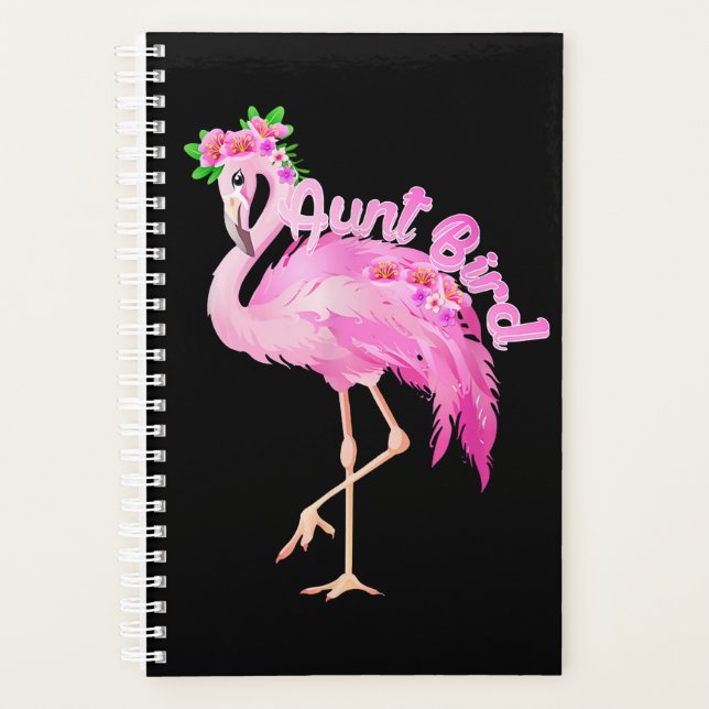 Rosa Flamingo Tante Vogel Weihnachtsgeschenk passe Planer (Vorderseite)
