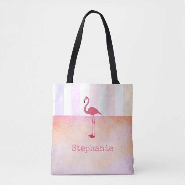 Rosa Flamingo-Tasche personalisieren (Vorderseite)