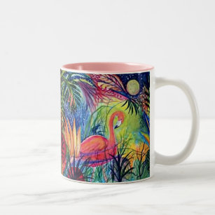 Rosa Flamingo-Tasse Zweifarbige Tasse