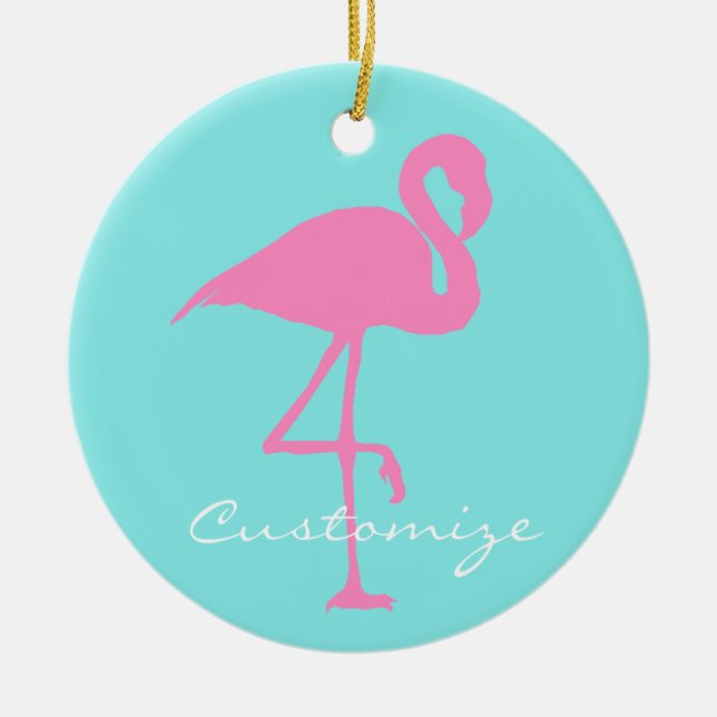 Rosa Flamingo Thunder_Cove Keramik Ornament (Vorne)