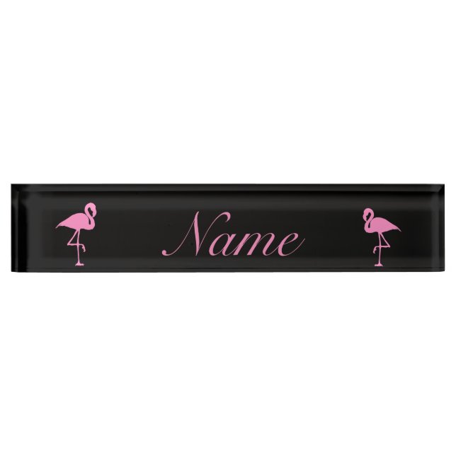 Rosa Flamingo Thunder_Cove Namensplakette (Vorderseite)
